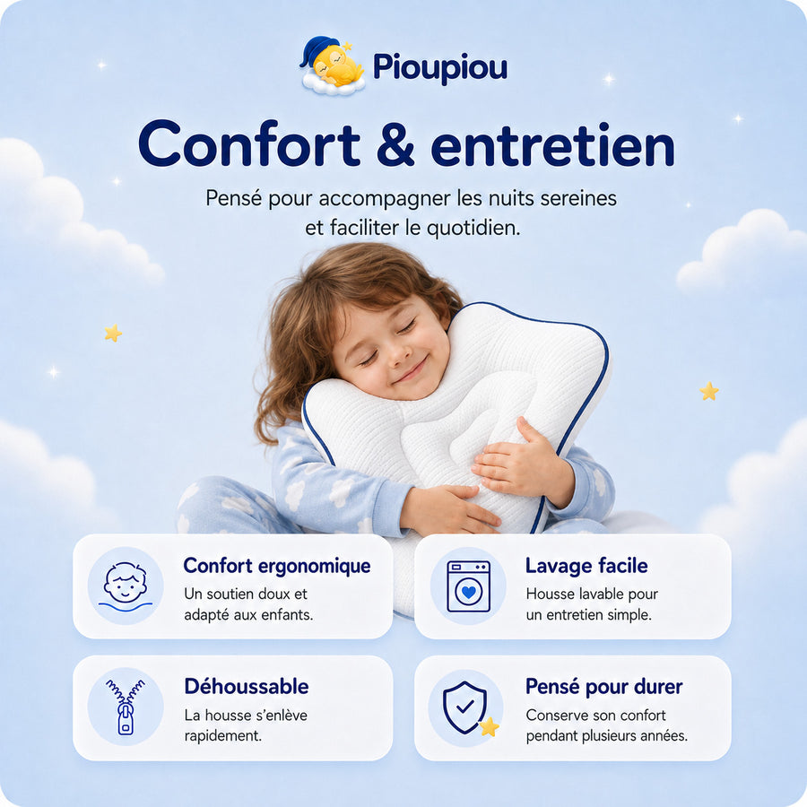 Confort ergonomique et housse lavable Pioupiou