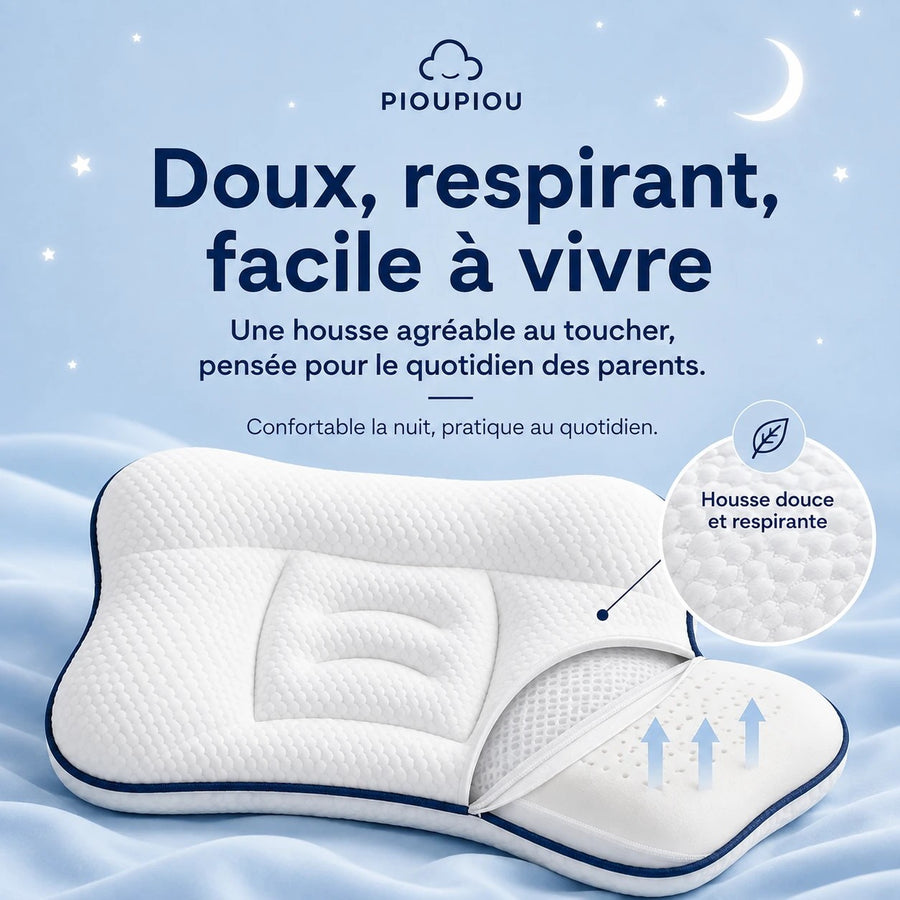 Matière respirante et housse de l’oreiller Pioupiou