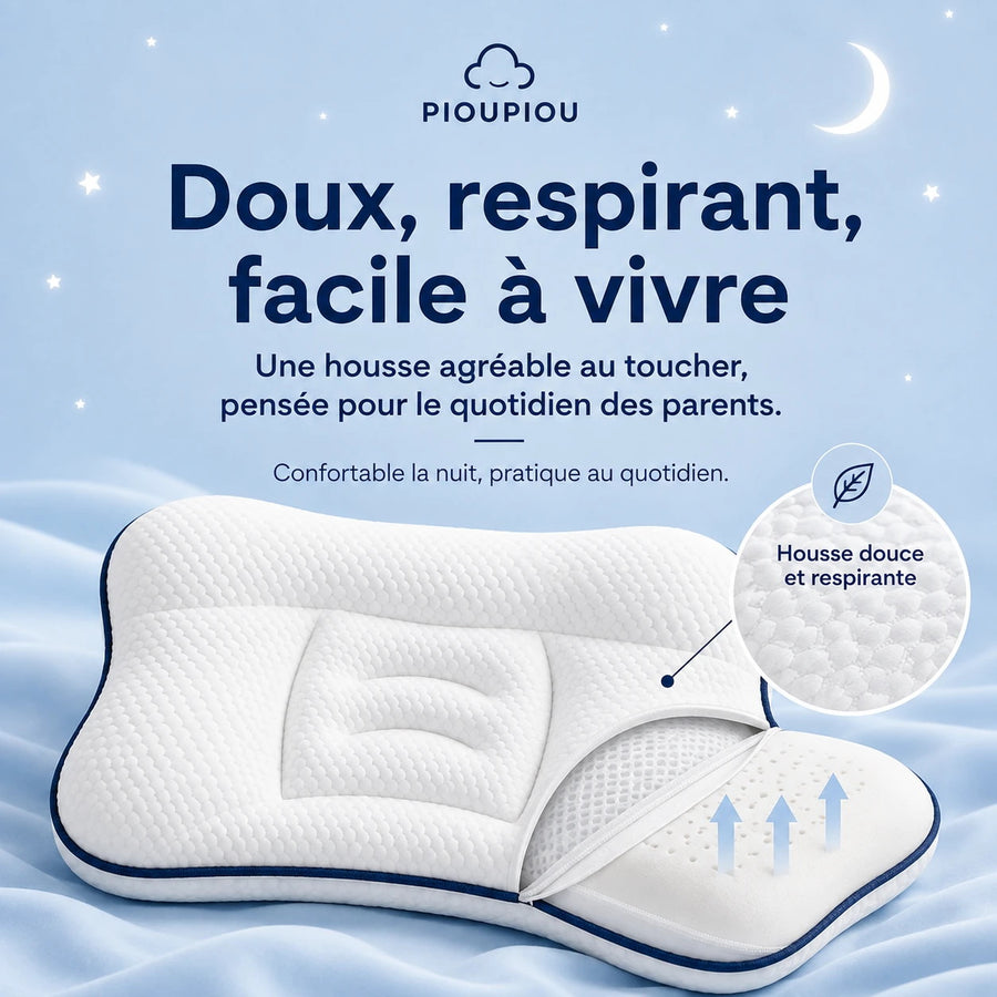 Matière respirante et housse de l’oreiller Pioupiou